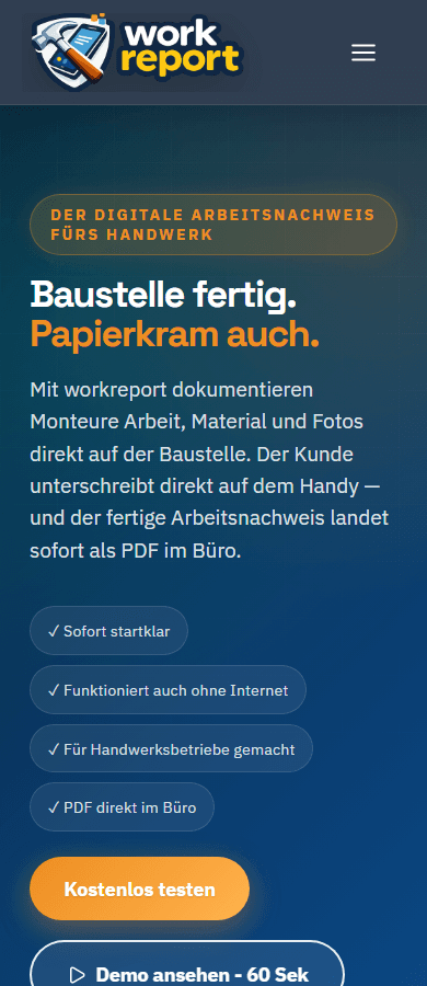 Hero image: Arbeitsnachweis-App fürs Handwerk: worauf Betriebe achten sollten