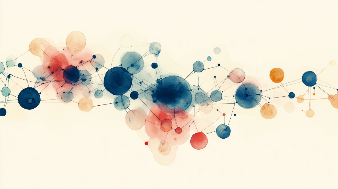 Ein raffiniertes abstraktes Netzwerkdiagramm mit miteinander verbundenen Knoten und feinen Linien