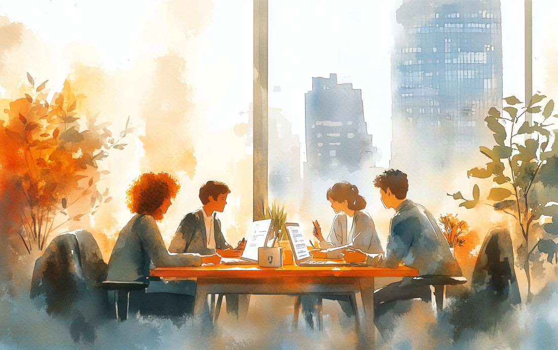 Ein Team implementiert eine maßgeschneiderte KI-Lösung statt eines komplexen Enterprise-Systems