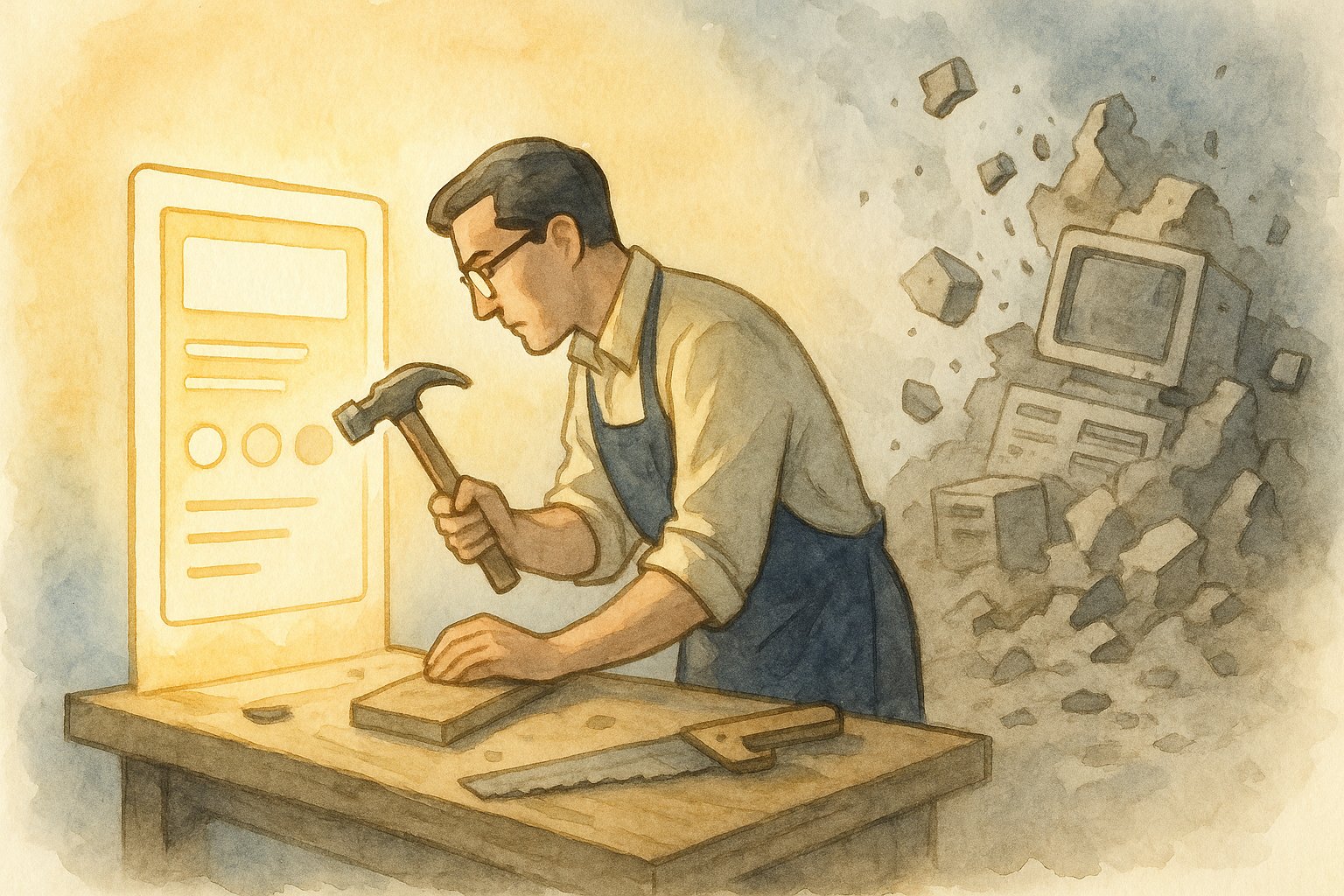 Modulares Softwaresystem mit vernetzten Bausteinen symbolisiert den Neubau moderner Branchensoftware für den Mittelstand